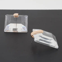 Load image into Gallery viewer, Transparent Cubic Gem Earrings