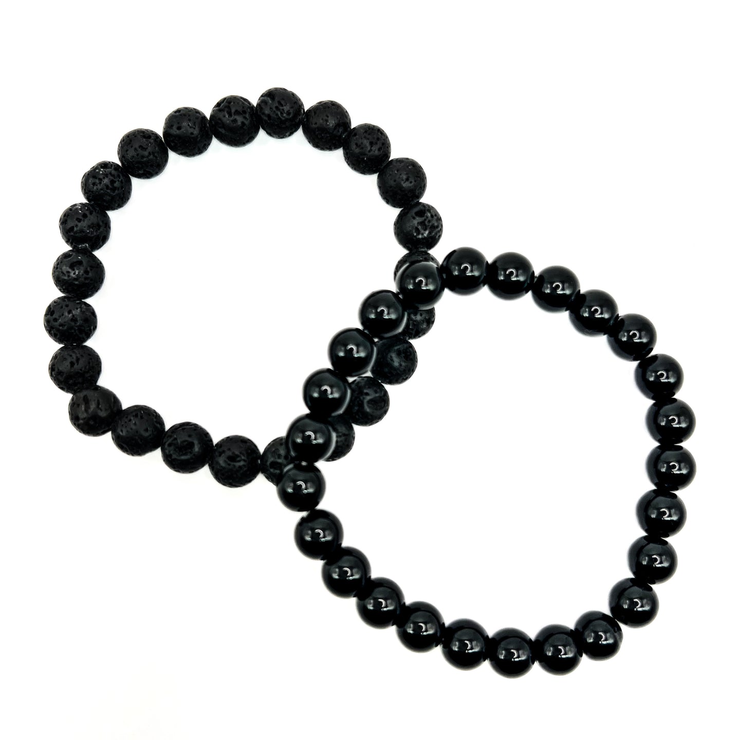 Black Lava and Onyx Bracelet Set