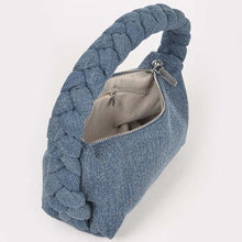 Load image into Gallery viewer, Braided Handle Denim Bag
