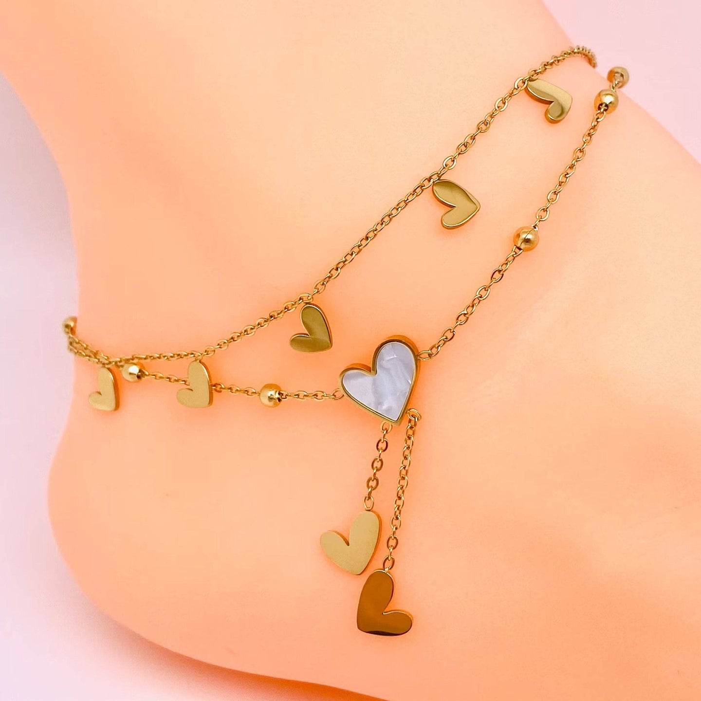 Heart Charm Anklet