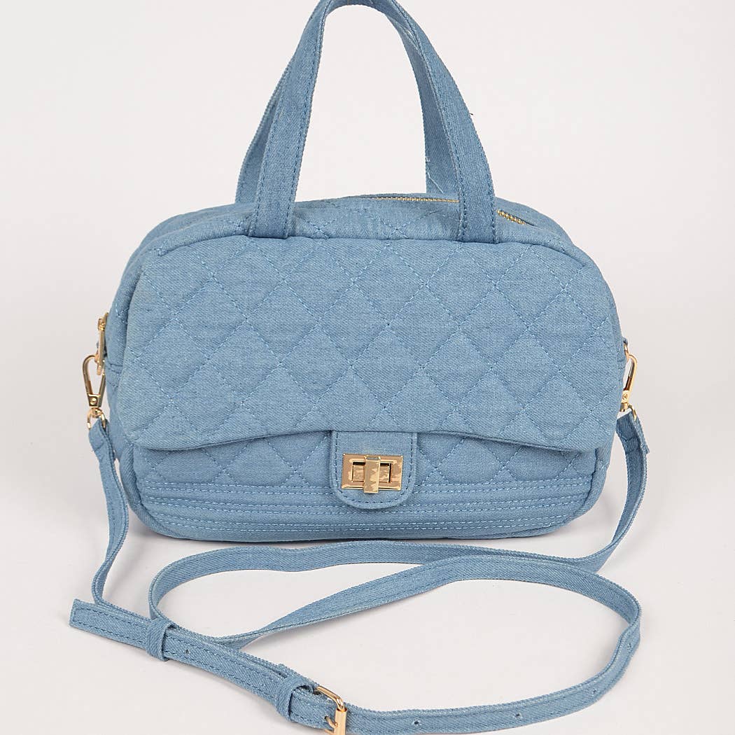 Quilted Denim Clutch