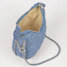 Load image into Gallery viewer, Vegan Denim Leather Crossbody Bag
