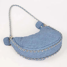 Load image into Gallery viewer, Vegan Denim Leather Crossbody Bag
