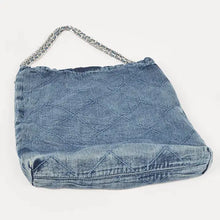 Load image into Gallery viewer, Quilted Washed Denim Chain Bag
