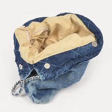 Load image into Gallery viewer, Quilted Washed Denim Chain Bag
