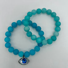 Load image into Gallery viewer, Teal Blue Agate Bracelets
